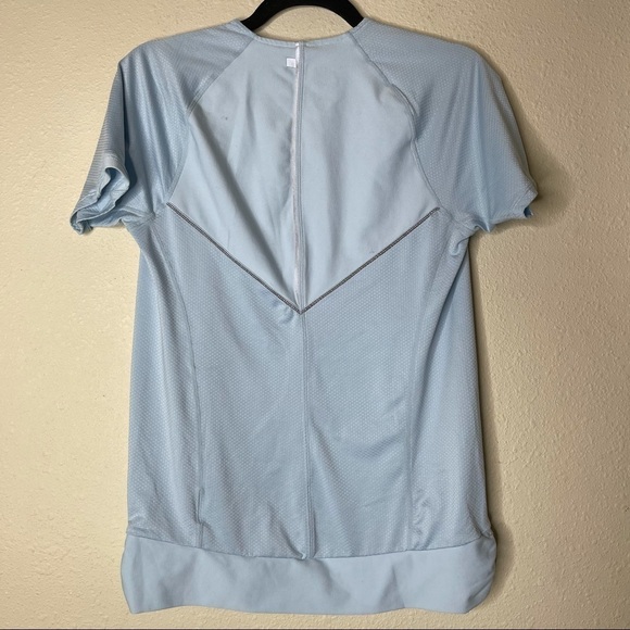 Nike Blue V Neck Short Sleeve Training Shirts - Picture 2 of 4